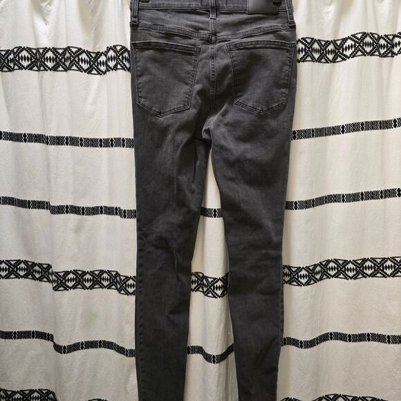 Madewell 9" Mid-Rise Skinny black ripped raw hem jeans size 27 Tall - Picture 8 of 12